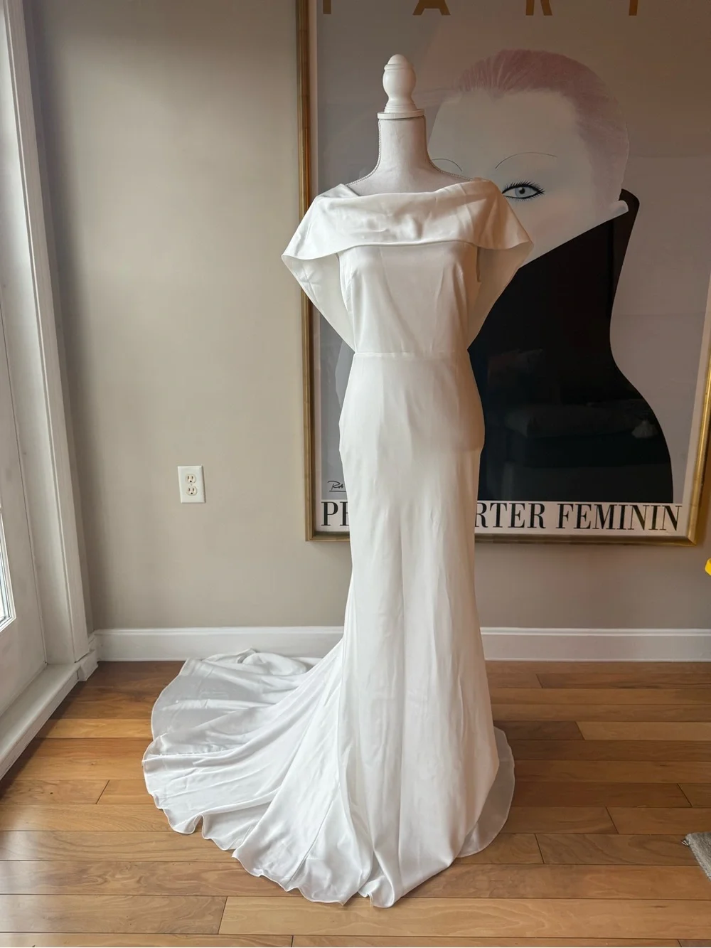 asos white satin dress ASOS | Dresses | Asos Bridal White Offshoulder Satin Dress